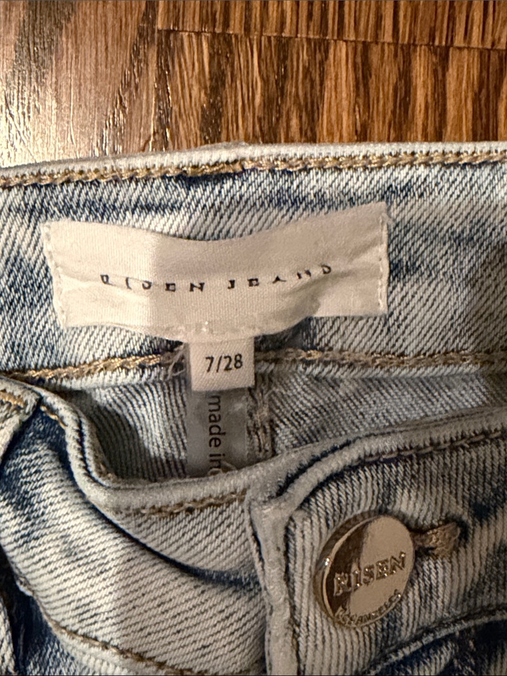 Risen Light denim distressed knee ankle jean 7/28 - Picture 5 of 14